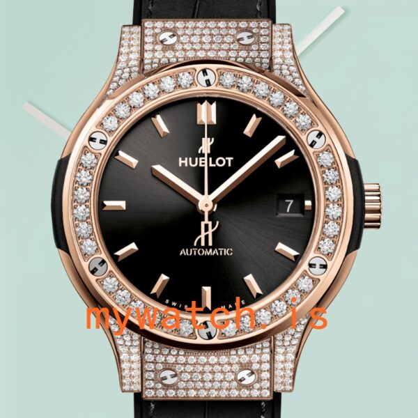 Hublot Classic Fusion Ladies 33mm 565.OX.1480.LR.1204 Diamond Rose Gold-tone
