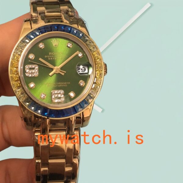 Rolex Pearlmaster 31mm Ladies 86348SABLV-42748 Green Dial - Image 2