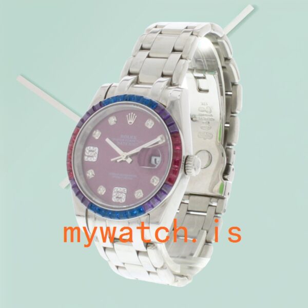 Rolex Pearlmaster 86349SAFUBL-42749 Ladies 31mm Diamond Bezel Bracelet - Image 4