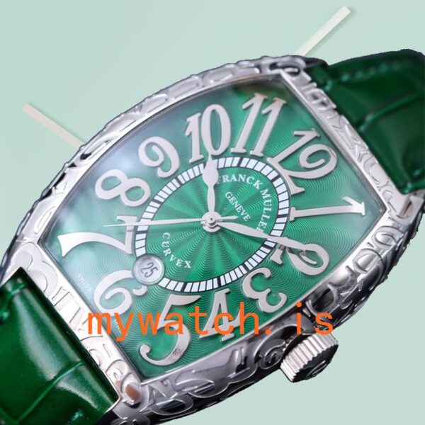 Franck Muller Cintrée Curvex 40mm 8880 CC AT Unisex Green Dial Silver-tone - Image 3