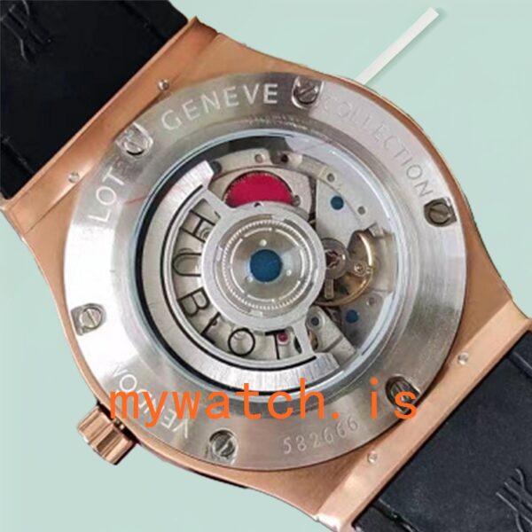 Hublot Classic Fusion 33mm 581.OX.7180.LR Ladies Rose Gold-tone Leather Strap - Image 4
