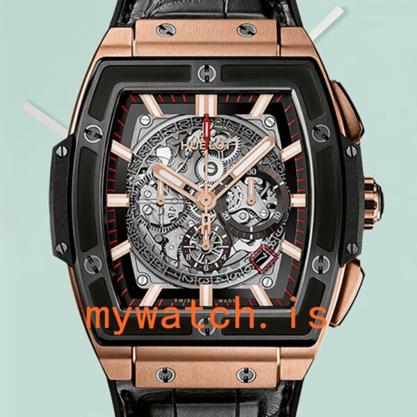 Hublot Spirit Of Big Bang 44mm 601.OM.0183.LR Men Leather Strap Stainless Steel