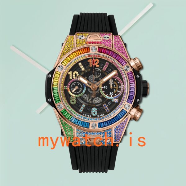 Hublot Big Bang 44mm Men 411.OX.9910.LR.0999-001 Diamond Bezel Rubber Band - Image 4