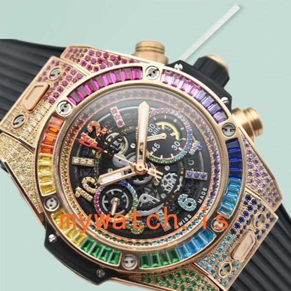 Hublot Big Bang 44mm Men 411.OX.9910.LR.0999-001 Diamond Bezel Rubber Band - Image 2