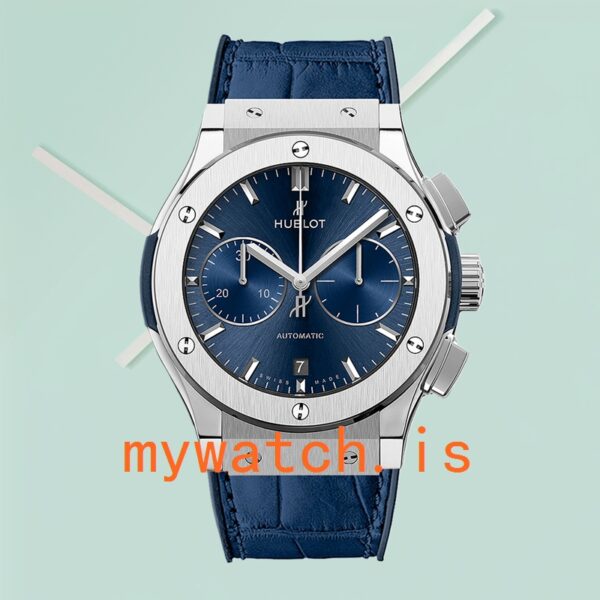 Hublot Classic Fusion Men 521.NX.7170.LR-001 44mm Blue Dial Leather Strap - Image 2