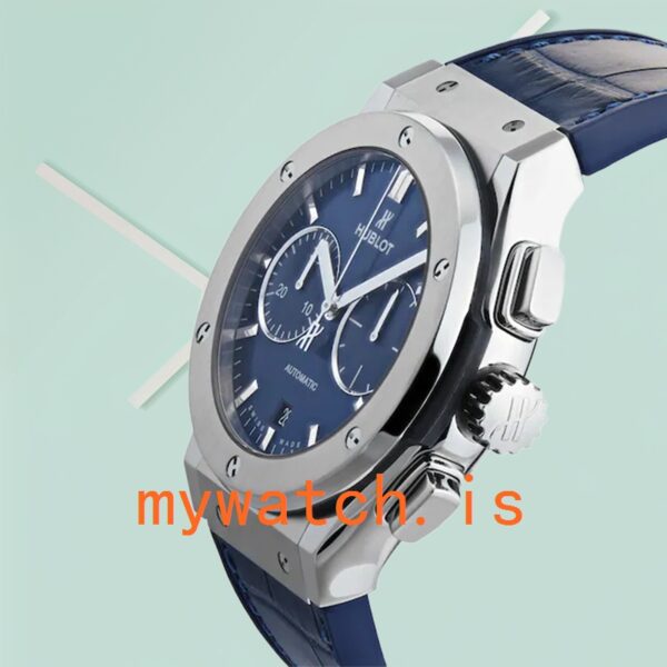 Hublot Classic Fusion Men 521.NX.7170.LR-001 44mm Blue Dial Leather Strap - Image 3