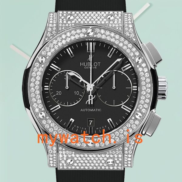 Hublot Classic Fusion 521.NX.9010.LR.1704 Men 44mm Black Dial Rubber Band