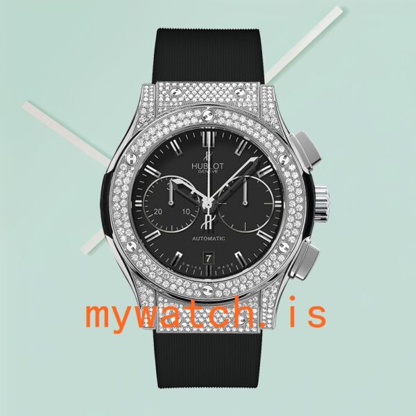 Hublot Classic Fusion 521.NX.9010.LR.1704 Men 44mm Black Dial Rubber Band - Image 2