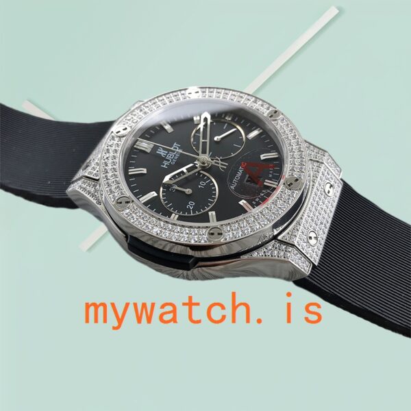 Hublot Classic Fusion 521.NX.9010.LR.1704 Men 44mm Black Dial Rubber Band - Image 3