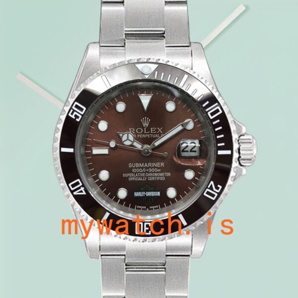 Rolex Submariner Men’s 40mm Harley-Davidson Silver-tone Brown Dial - Image 4