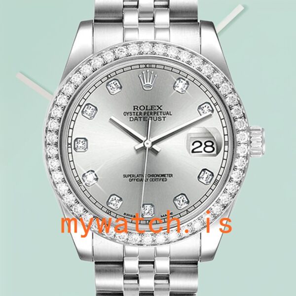 Rolex Datejust Unisex 36mm 116244 Silver-tone Silver Dial