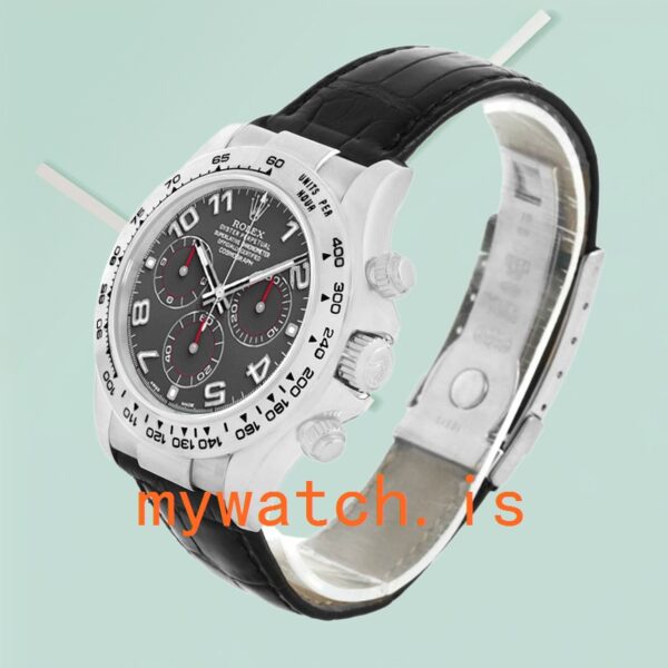 Rolex Daytona Men’s 116519 40mm Black Dial Leather Strap - Image 3