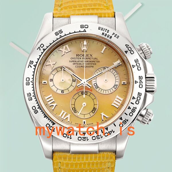 Rolex Daytona 40mm Men’s 116519 Leather Strap Silver-tone