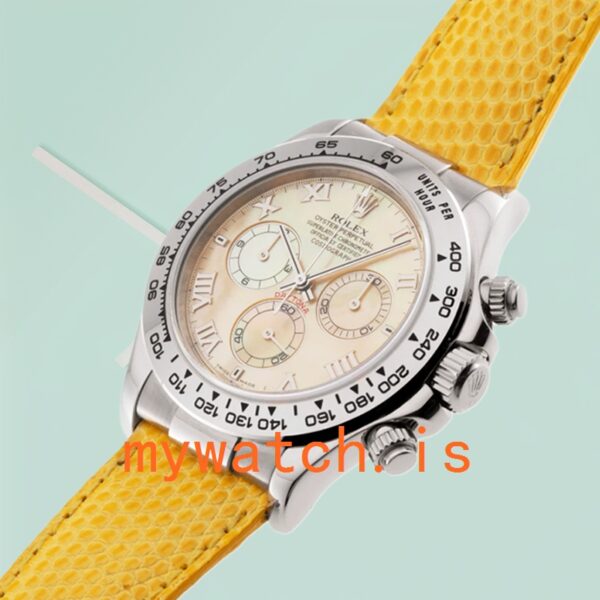 Rolex Daytona 40mm Men’s 116519 Leather Strap Silver-tone - Image 3