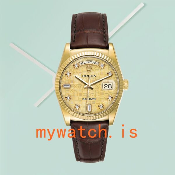 Rolex Day-Date m118138-0087 Men’s 36mm Automatic Champagne Jubilee Dial - Image 2