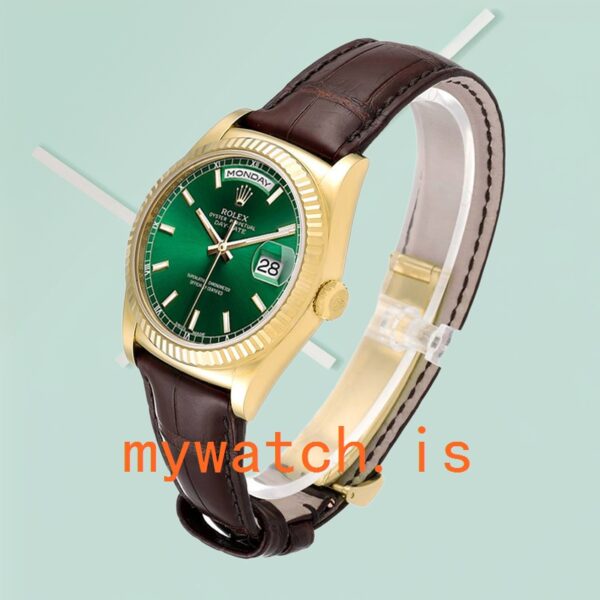 Rolex Day-Date Men’s m118138-0030 36mm Leather Strap Gold-tone - Image 4