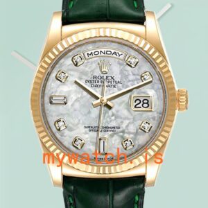 Rolex Day-Date m118138-0143 36mm Men’s Gold-tone Leather Strap