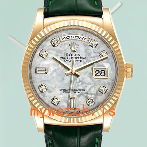 Rolex Day-Date m118138-0143 36mm Men’s Gold-tone Leather Strap