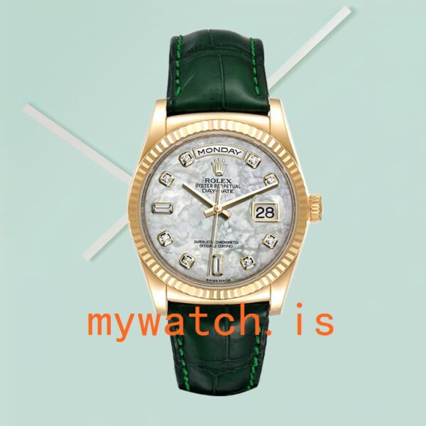Rolex Day-Date m118138-0143 36mm Men’s Gold-tone Leather Strap - Image 2