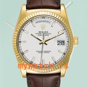 Rolex Day-Date 36mm Men’s m118138-0147 Leather Strap Automatic