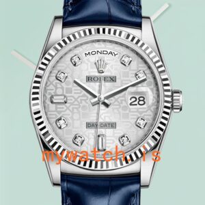 Rolex Day-Date Men’s m118139-0092 36mm Silver Jubilee Dial Silver-tone