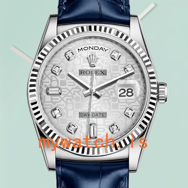 Rolex Day-Date Men’s m118139-0092 36mm Silver Jubilee Dial Silver-tone