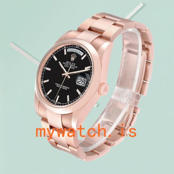 Rolex Day-Date Men’s 118205 36mm Black Dial Rose Gold-tone - Image 5