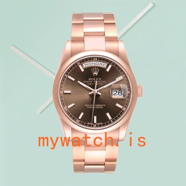 Rolex Day-Date 36mm 118205 Men’s President Bracelet/Oyster Bracelet Rose Gold-tone - Image 2