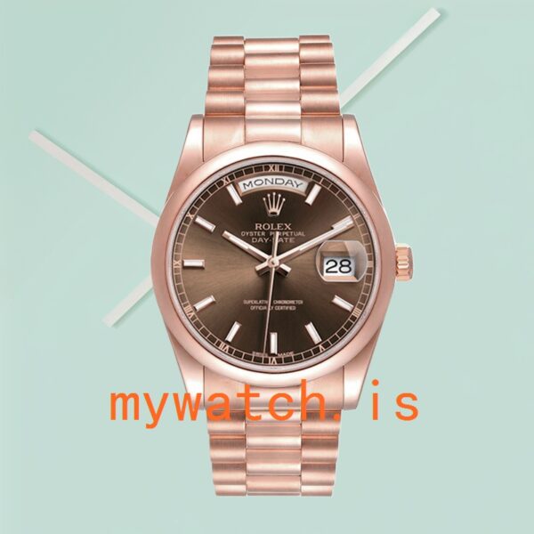 Rolex Day-Date 36mm 118205 Men’s President Bracelet/Oyster Bracelet Rose Gold-tone - Image 4
