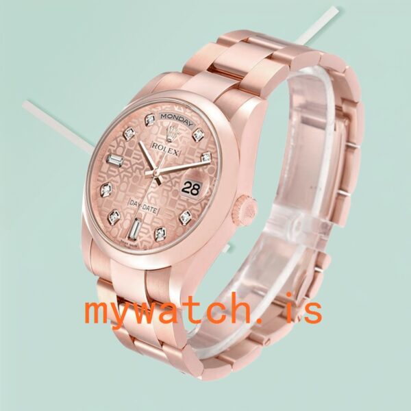 Rolex Day-Date 36mm m118205f-0062 Men’s Rose Gold Jubilee Dial Stainless Steel - Image 5