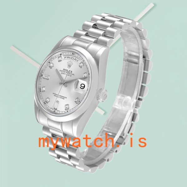 Rolex Day-Date 36mm 118206 Men’s Silver-tone Silver Dial - Image 3