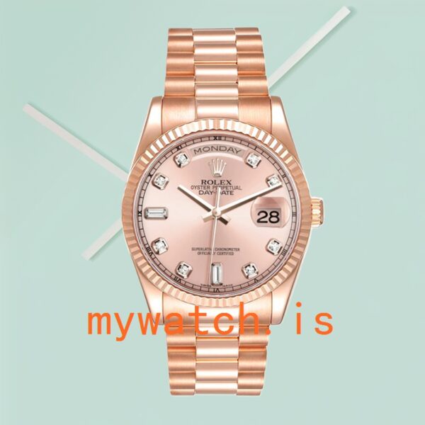 Rolex Day-Date 118235 36mm Men’s President Bracelet Rose Gold Dial - Image 2