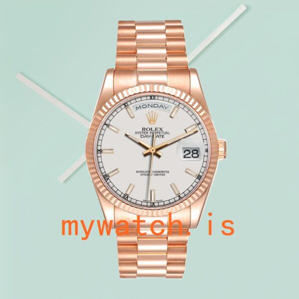 Rolex Day-Date 118235 36mm Men’s White Dial Rose Gold-tone - Image 2