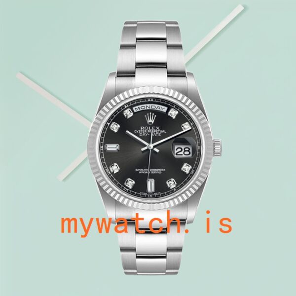 Rolex Day-Date 118239 Men’s 36mm Black Dial Silver-tone - Image 3