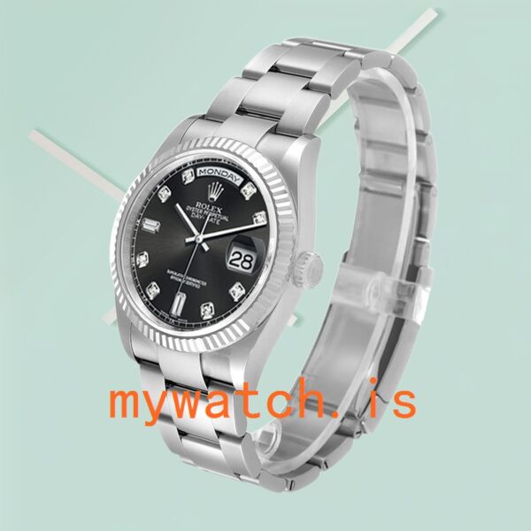 Rolex Day-Date 118239 Men’s 36mm Black Dial Silver-tone - Image 4