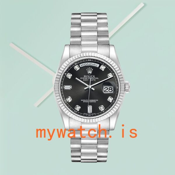 Rolex Day-Date 118239 Men’s 36mm Black Dial Silver-tone - Image 2