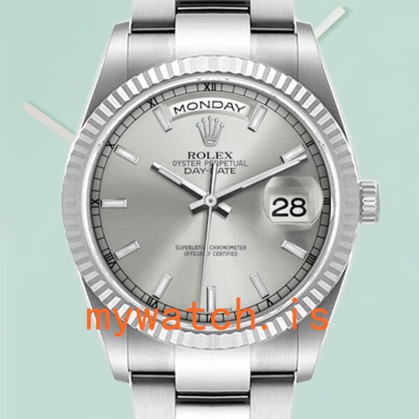 Rolex Day-Date 36mm Men’s 118239 Silver Dial Stainless Steel