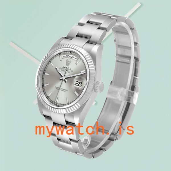 Rolex Day-Date 36mm Men’s 118239 Silver Dial Stainless Steel - Image 4