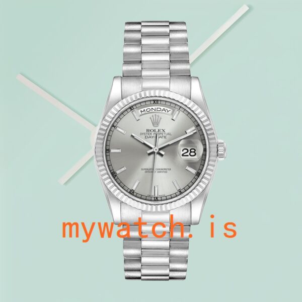 Rolex Day-Date 36mm Men’s 118239 Silver Dial Stainless Steel - Image 3