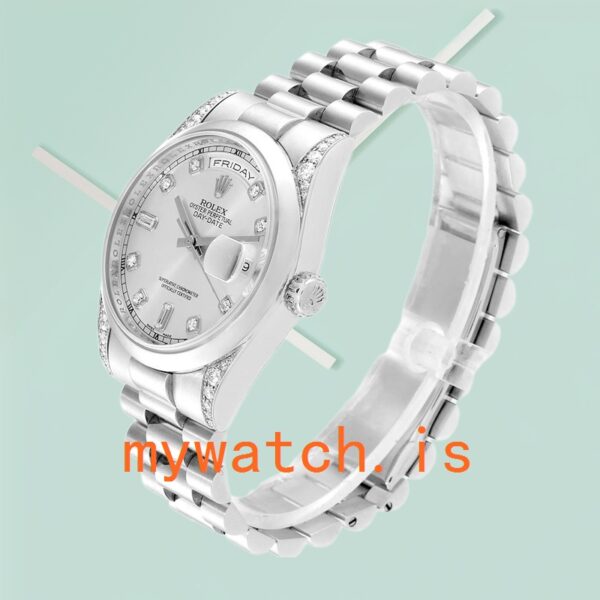 Rolex Day-Date Men’s 118296 36mm President Bracelet Silver-tone - Image 4