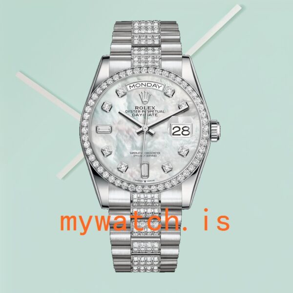 Rolex Day-Date 118346 36mm Men’s President Bracelet Mother of Pearl Dial - Image 2