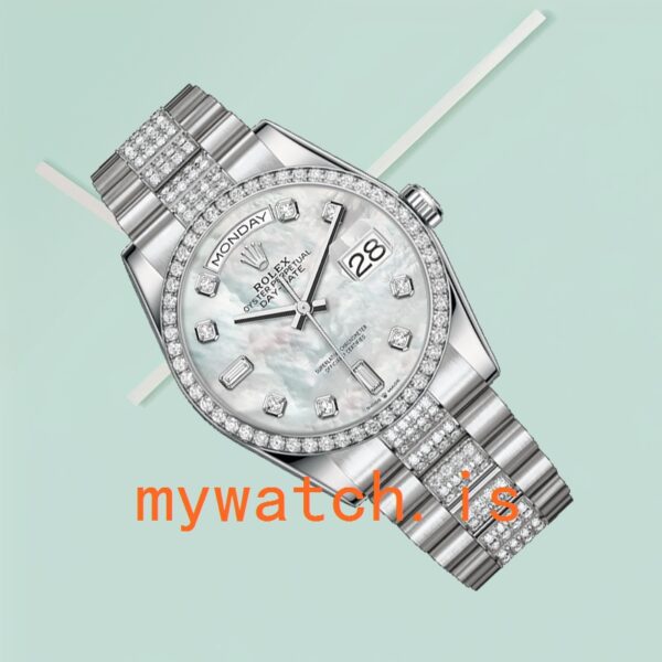 Rolex Day-Date 118346 36mm Men’s President Bracelet Mother of Pearl Dial - Image 4