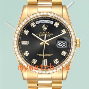 Rolex Day-Date m118348-0096 Men’s 36mm Black Dial