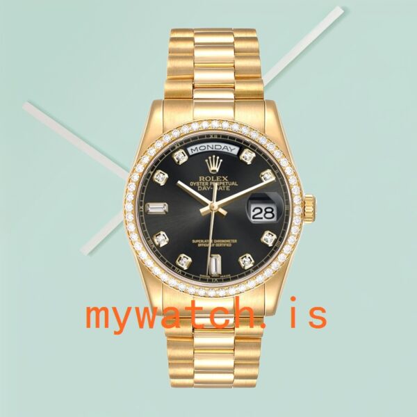 Rolex Day-Date m118348-0096 Men’s 36mm Black Dial - Image 4