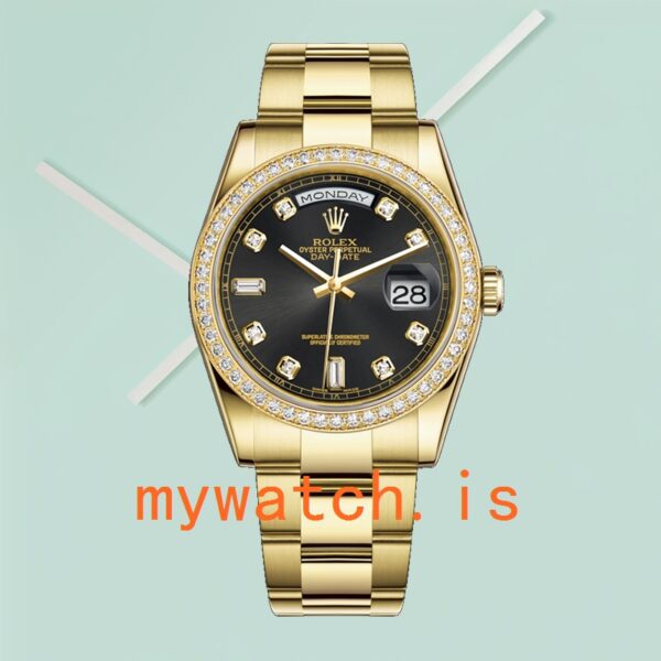 Rolex Day-Date m118348-0096 Men’s 36mm Black Dial - Image 3