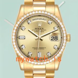 Rolex Day-Date m118348-0042 36mm Men’s Gold-tone Diamond Bezel
