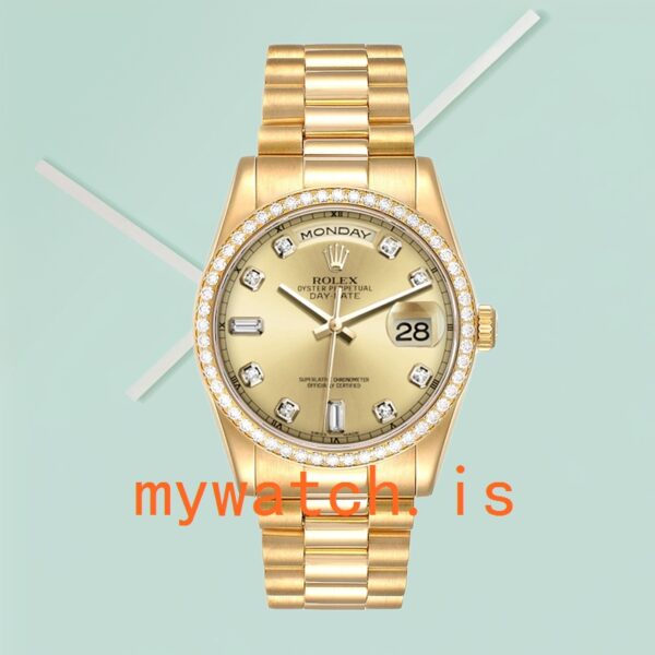 Rolex Day-Date m118348-0042 36mm Men’s Gold-tone Diamond Bezel - Image 4