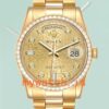 Rolex Day-Date Men’s 118348-0147 36mm Gold-tone Diamond Bezel