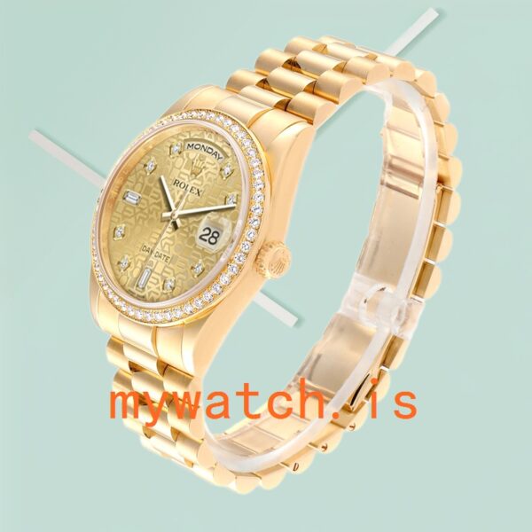 Rolex Day-Date m118348-0037 Men’s 36mm Gold-tone Diamond Bezel - Image 3