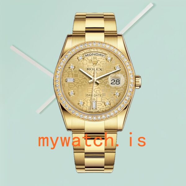 Rolex Day-Date m118348-0037 Men’s 36mm Gold-tone Diamond Bezel - Image 4